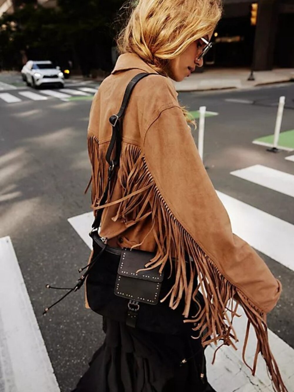 We The Free Fringe Out Vegan Suede Jacket L - Picture 14 of 15